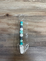 NEW Beaded Pacifier Clip Blue