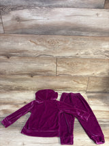 Shein Elladie 2pc Princess Velvet Hoodie & Pants Set Purple sz 12-18m