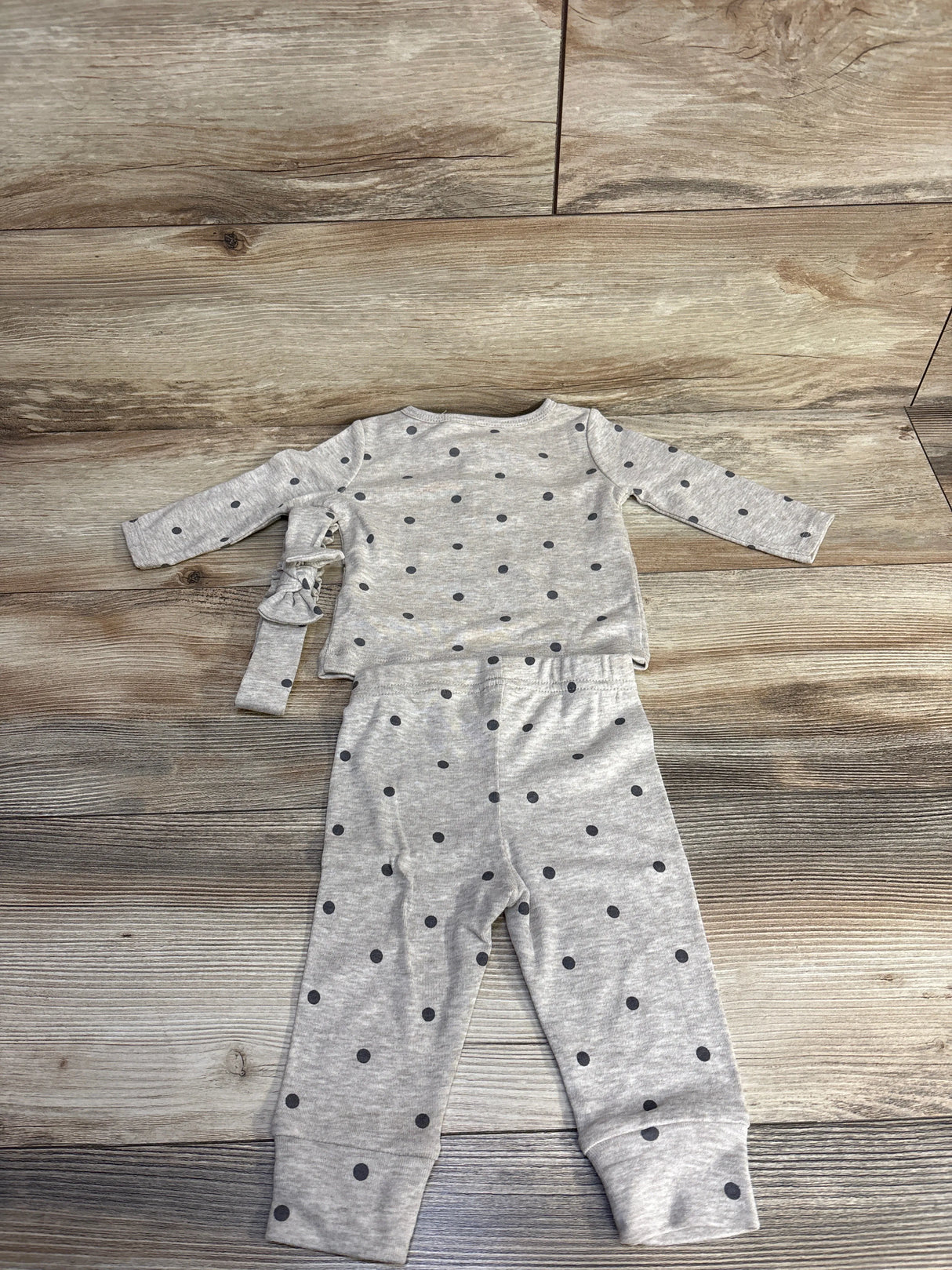 NEW Just One You 3pc Polka Dot Henley Shirt Taupe sz 6m