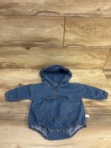 Xyler + Kylo Denim Hooded Bubble Romper Blue sz 3-6m
