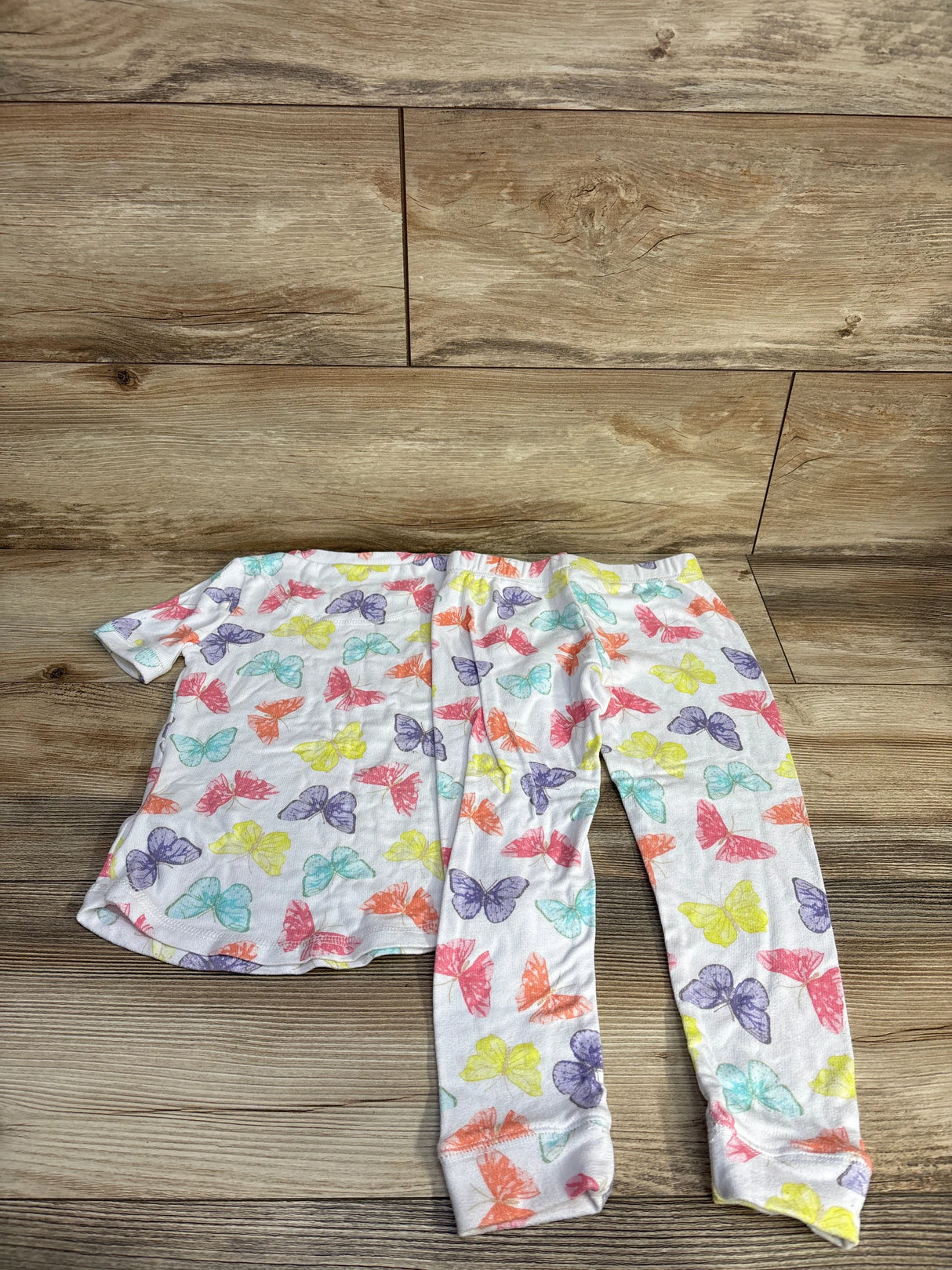 Sleep On It 2pc Butterfly Pajama Set White sz 4T - Me n Mommy To Be