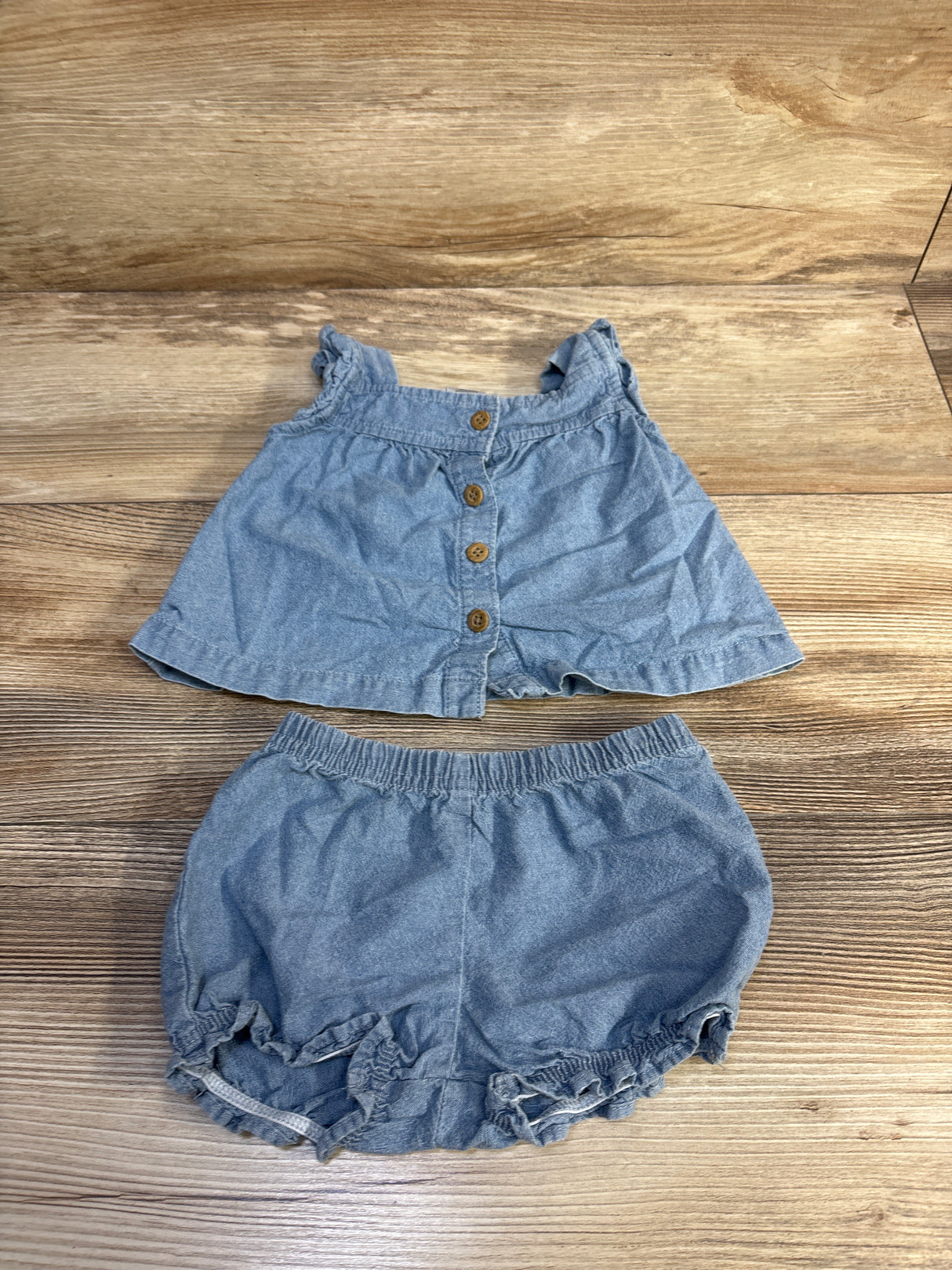 Carter's 2pc Chambray Top & Shorts Set Blue sz 3m