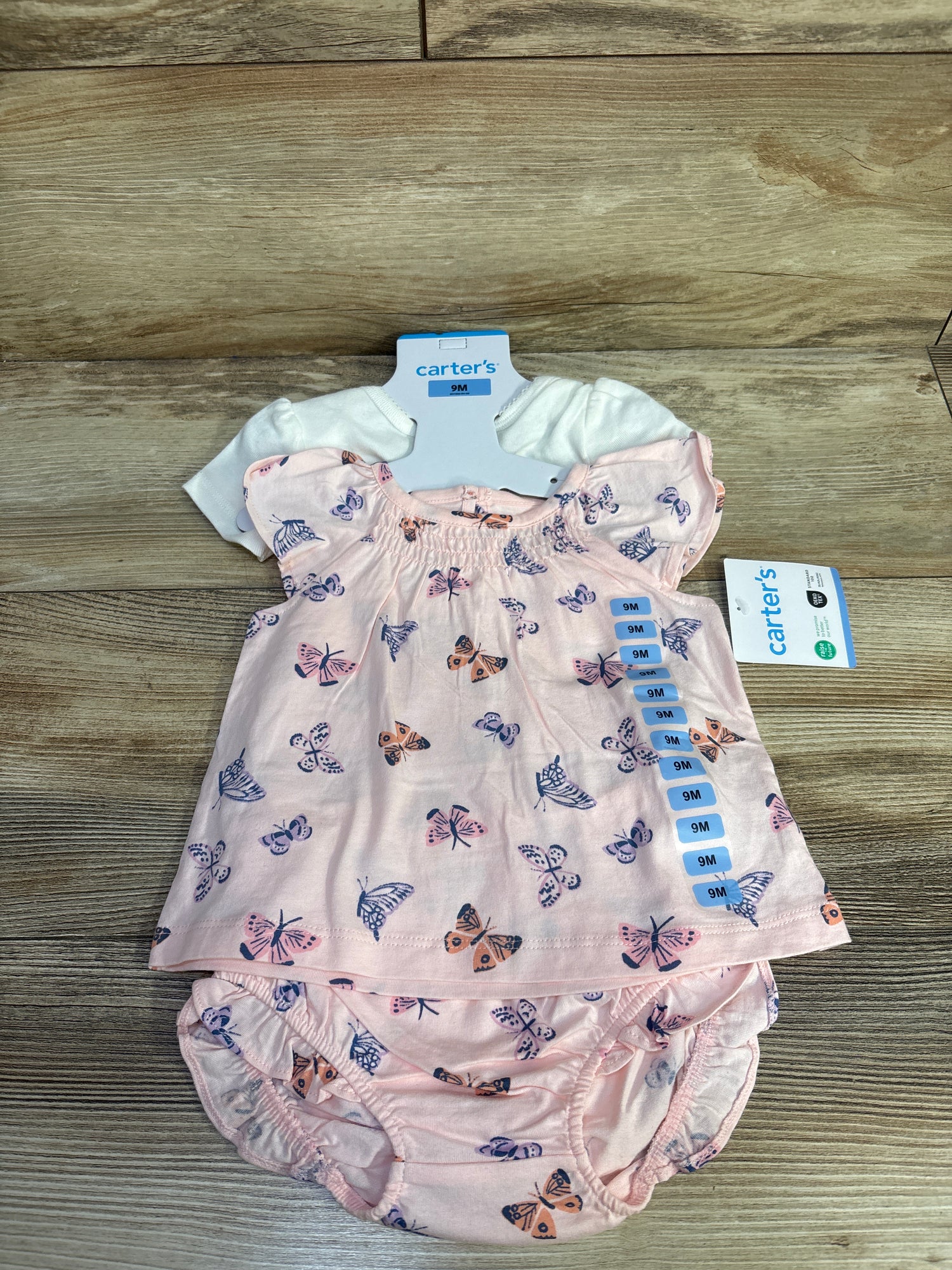 NEW Carter's 3pc Butterfly Bodysuit, Top, & Bloomers Set Pink sz 9m