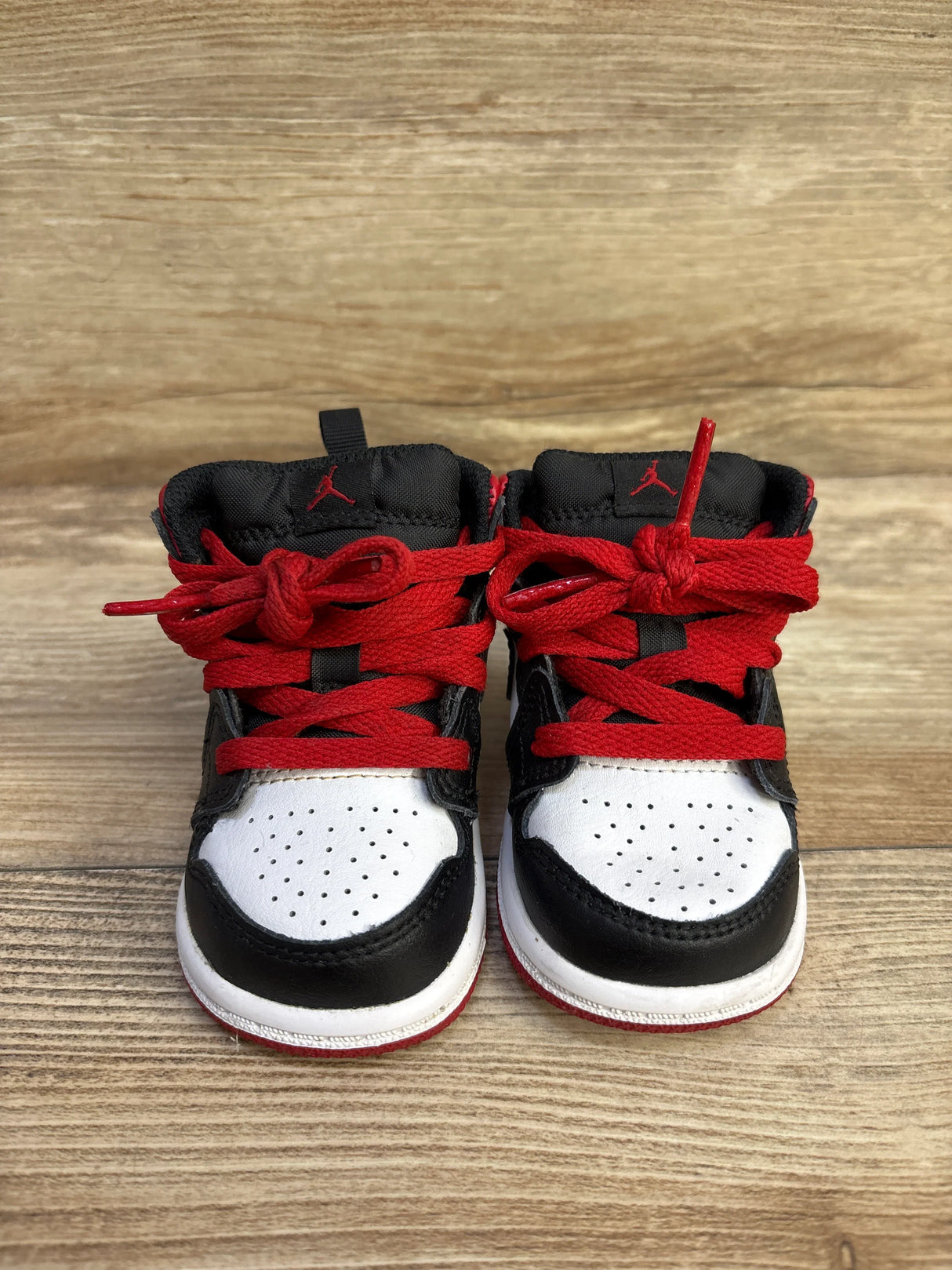Air Jordan 1 Mid TD 'Gym Red Black Toe' Sneakers sz 4c