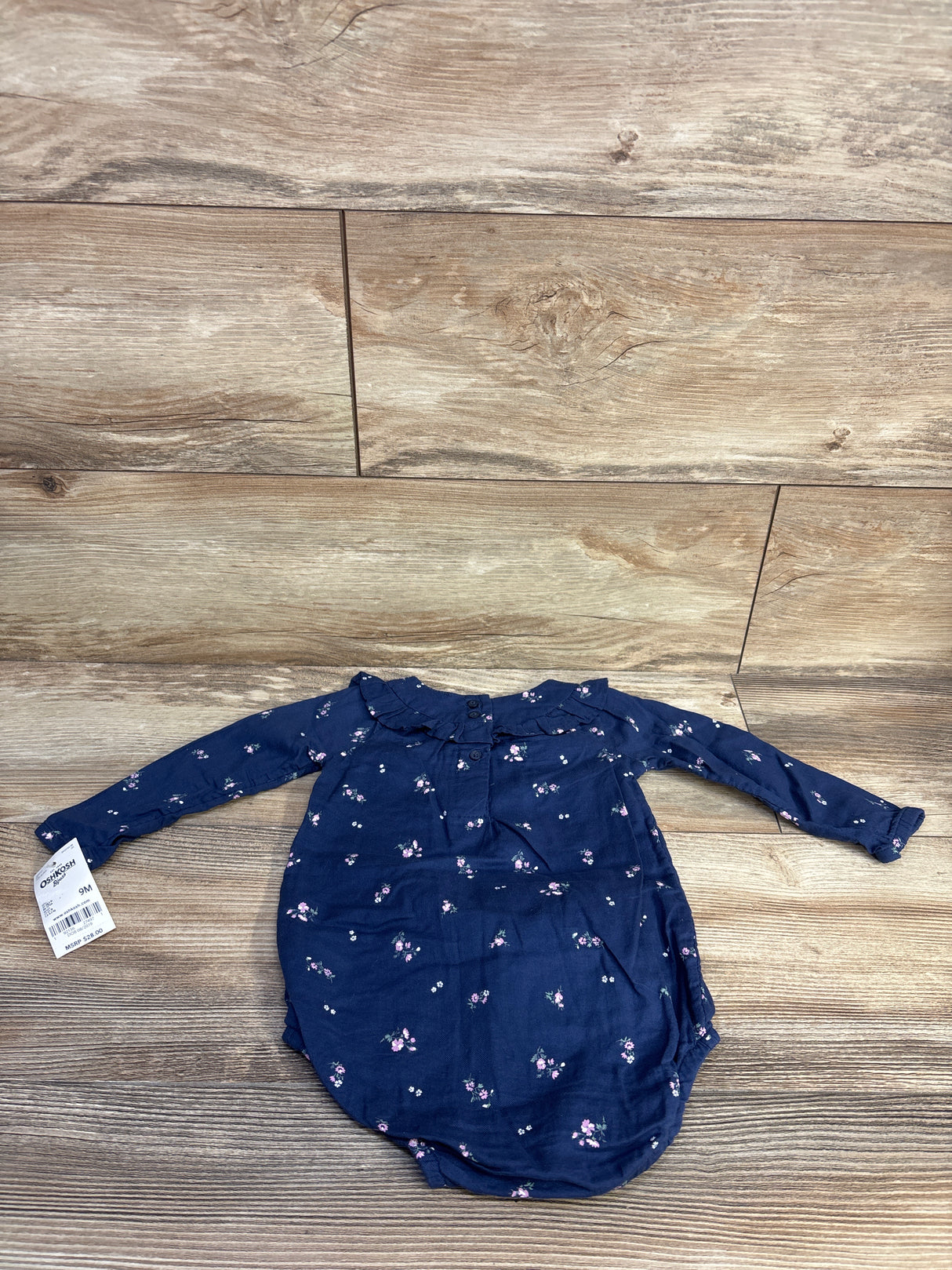 NEW Oshkosh Long Sleeve Bubble Romper Navy sz 9m