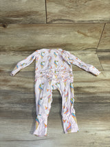 Posh P. Unicorn Ice Cream Bamboo Ruffle Footie Pink sz 3-6m