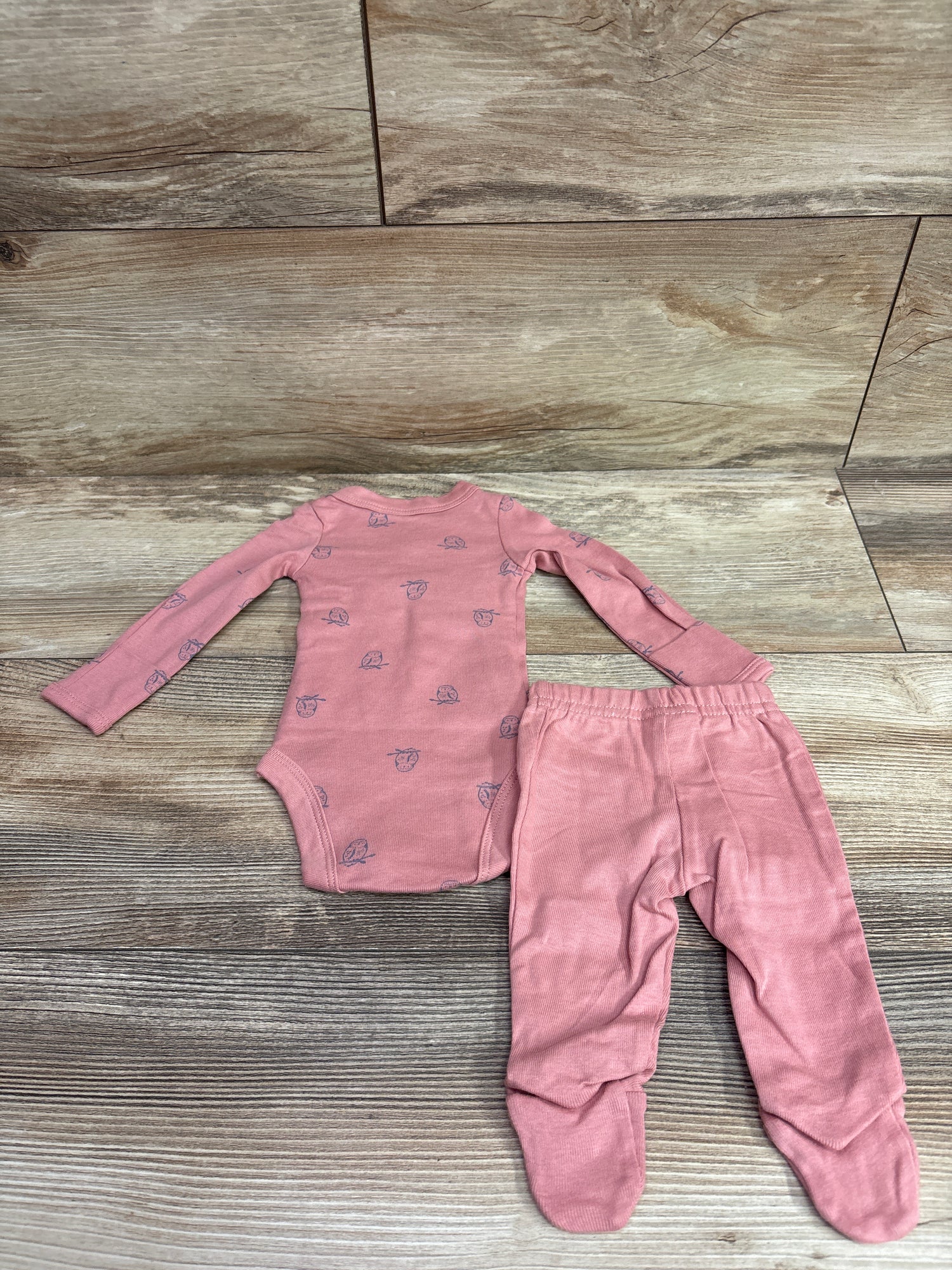 Just One You 2pc Kimono Bodysuit & Footed Pants Set Pink sz Preemie