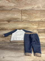 Max Studio 2pc Lil' Rookie Sweatshirt & Joggers Set Blue sz 6-9m