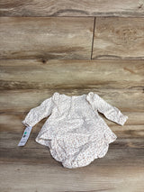 NEW Just One You 2pc Textured Floral Dress & Bloomers Set Ivory sz 6m