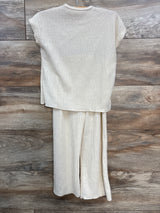 2pc Gauze Shirt & Pants Set Ivory sz 2T