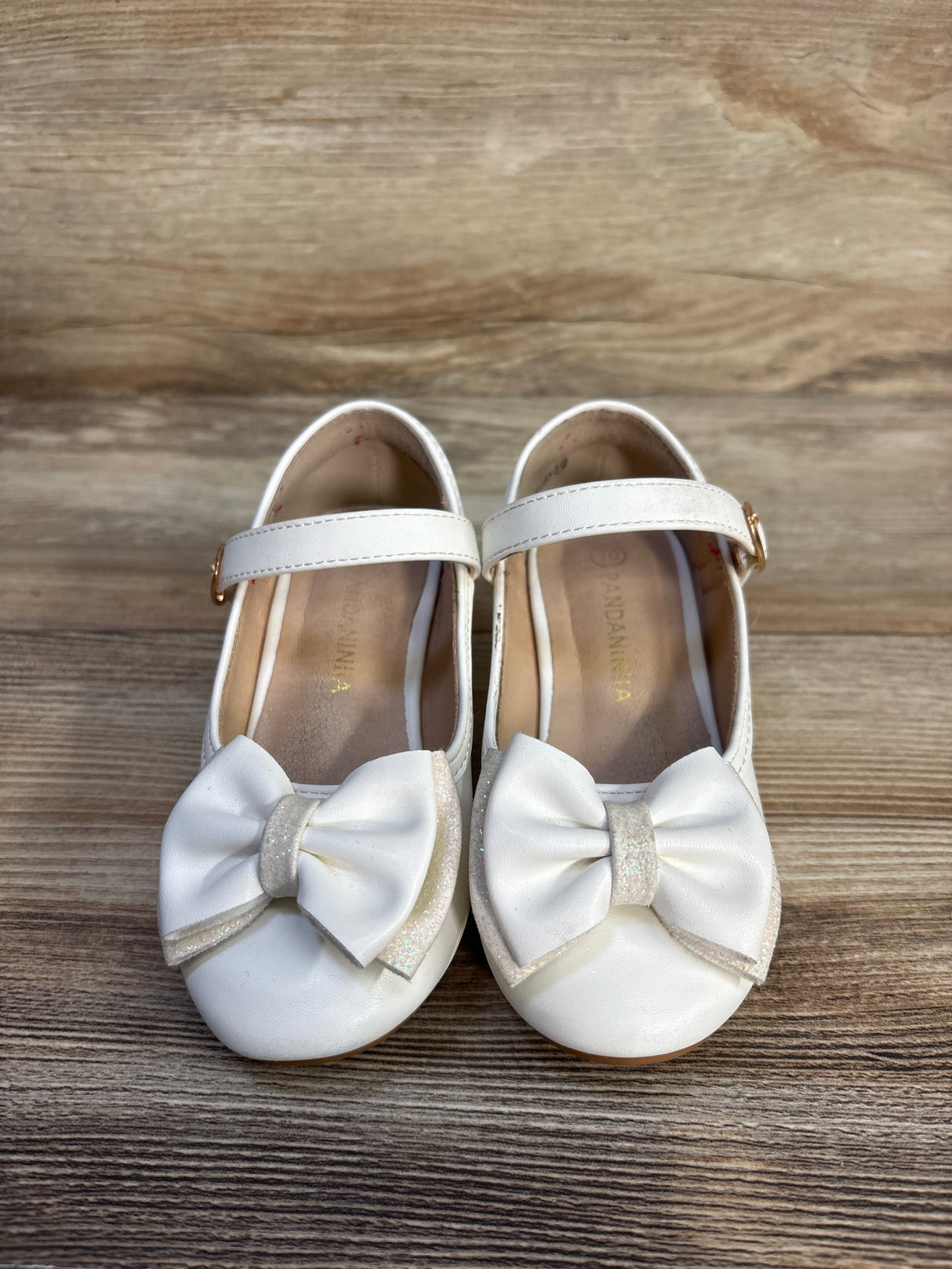 PANDANINJIA Mary Jane Low Heel Shoes White sz 10c