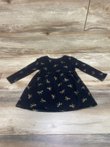 Old Navy Gold Bows Print Dress Black Sz 18-24m