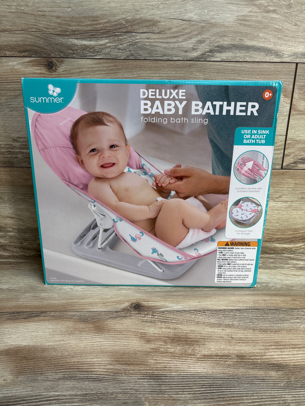 NEW Summer Deluxe Baby Bather Pink Sea Horse