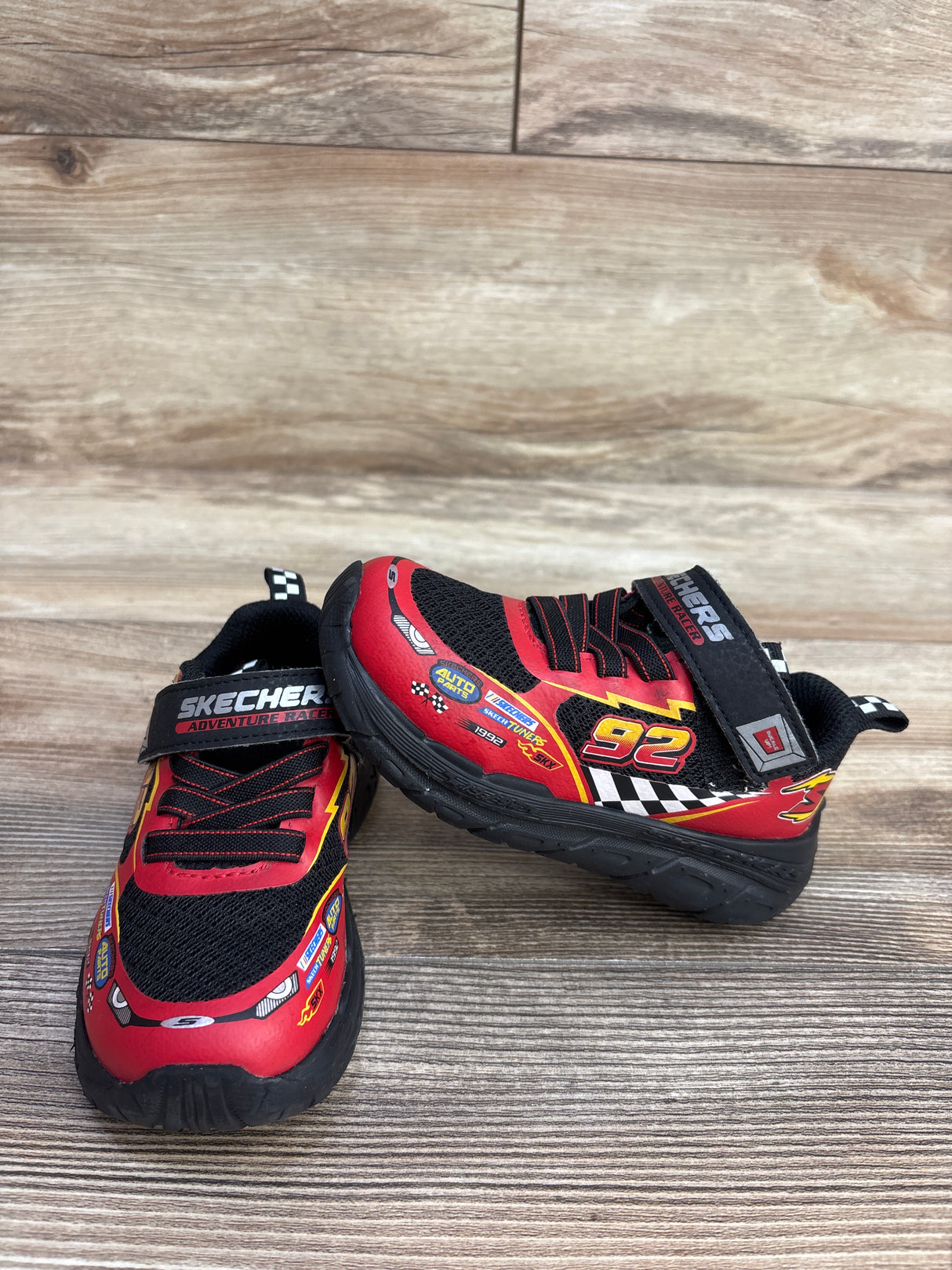 Sketchers Skech Tracks Lightning McQueen, Red/Black sz 8c