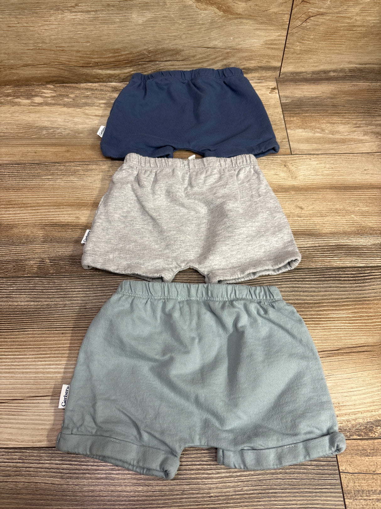 Gerber 3pk Pull-On Shorts Blue sz 3-6m