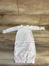 Cambria Baby Heart Print Kimono Sleep Gown White sz 0-6m