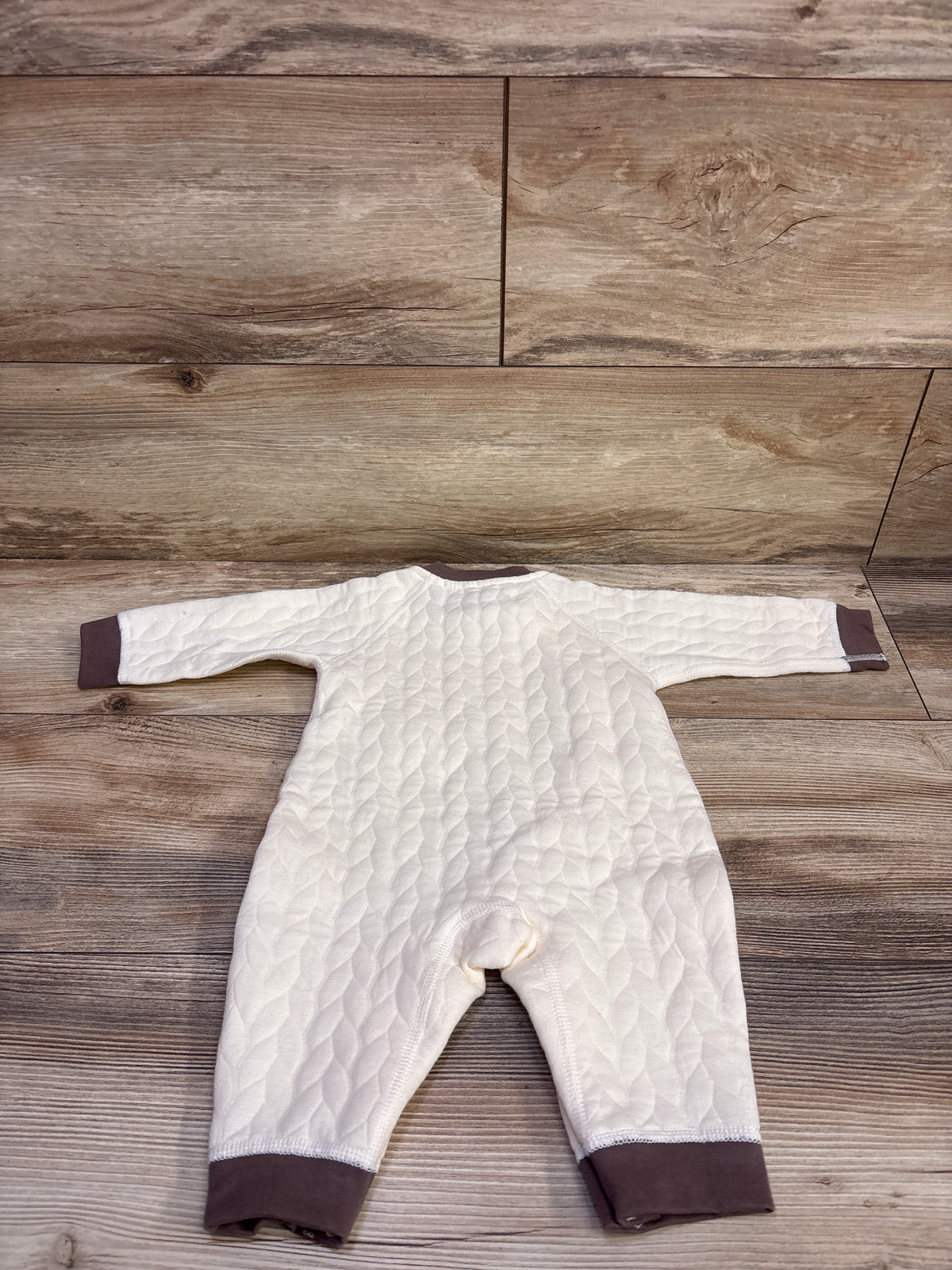 TootyTots Quilted Snap Jumpsuit Cream sz 3-6m