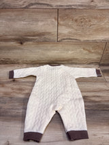 TootyTots Quilted Snap Jumpsuit Cream sz 3-6m