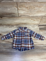Carter's 2pc Overall & Button Up Shirt Set Plaid sz 9m