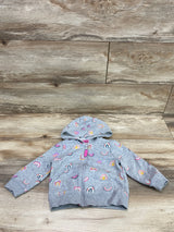 Cat & Jack Rainbow Print Full Zip Hoodie Grey sz 12m