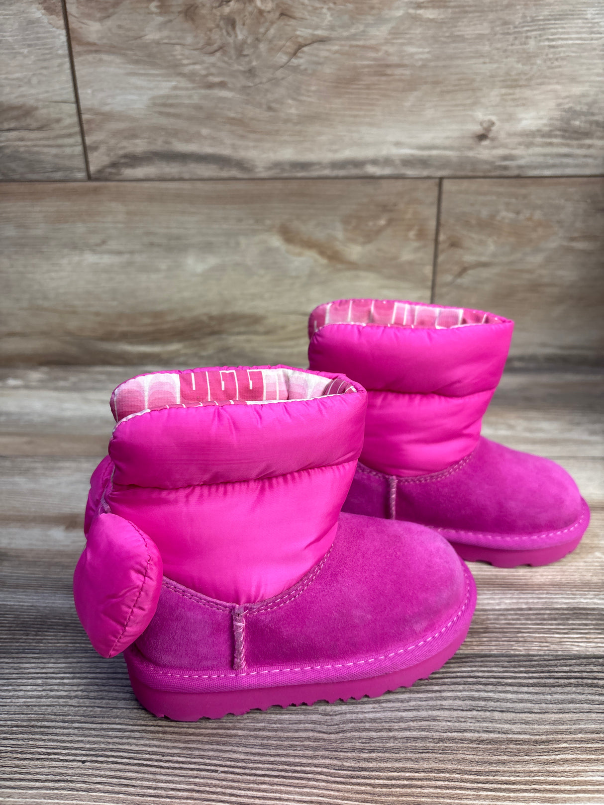 UGG Bailey Bow Maxi Wavelength Boots Pink sz 7c