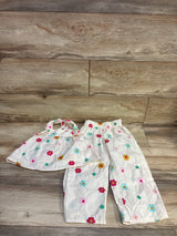 Zara 2pc Embroidered Flower Top & Pants Set Ivory sz 5T