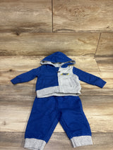 NEW Guess Baby 2pc Zip-Up Sweatshirt & Joggers Set Blue sz 0/3m