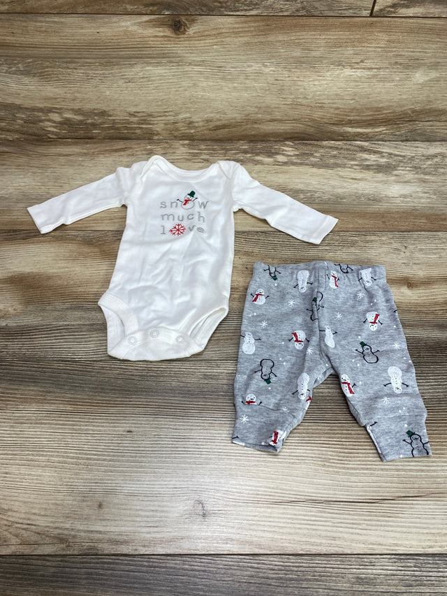 Just One You 2pc Snow Much Love Bodysuit Set White sz Newborn - Me n Mommy To Be