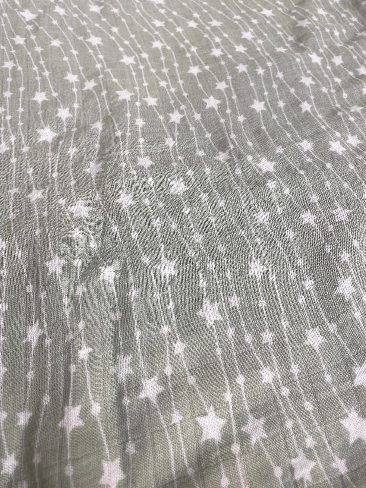 Comfy Cubs Muslin Swaddle Blanket Green Stars Pattern