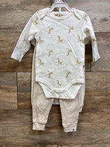 NWOT Rabbit + Bear Organic 4pc Layette Set White sz 6-9m