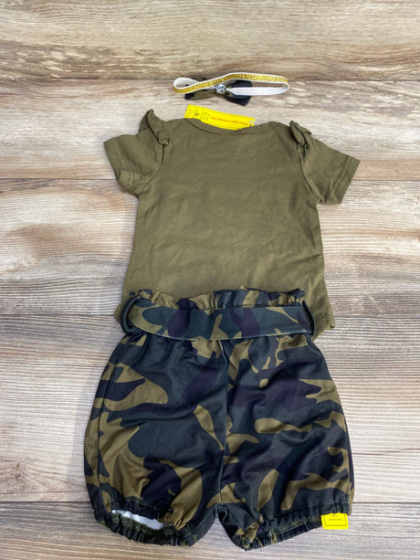 NEW Shein 3pc Daddy's Girl Bodysuit + Bottoms + Headband Set Green sz 6-9m - Me n Mommy To Be