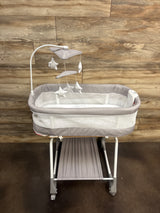 Simmons Shooting Star Rocking Bassinet with Airflow Mesh, Platinum
