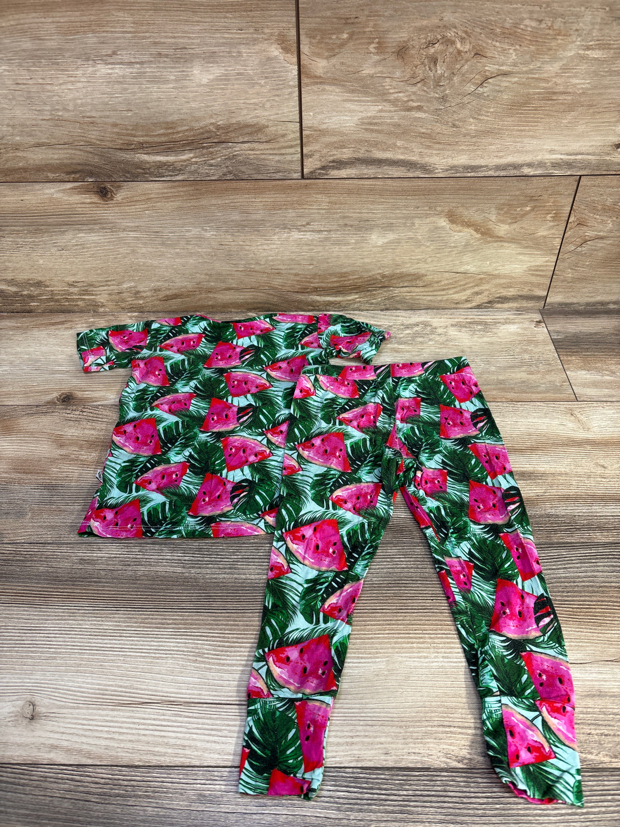 Little Bum Bums 2pc Bamboo Pajama Set Green sz 2T