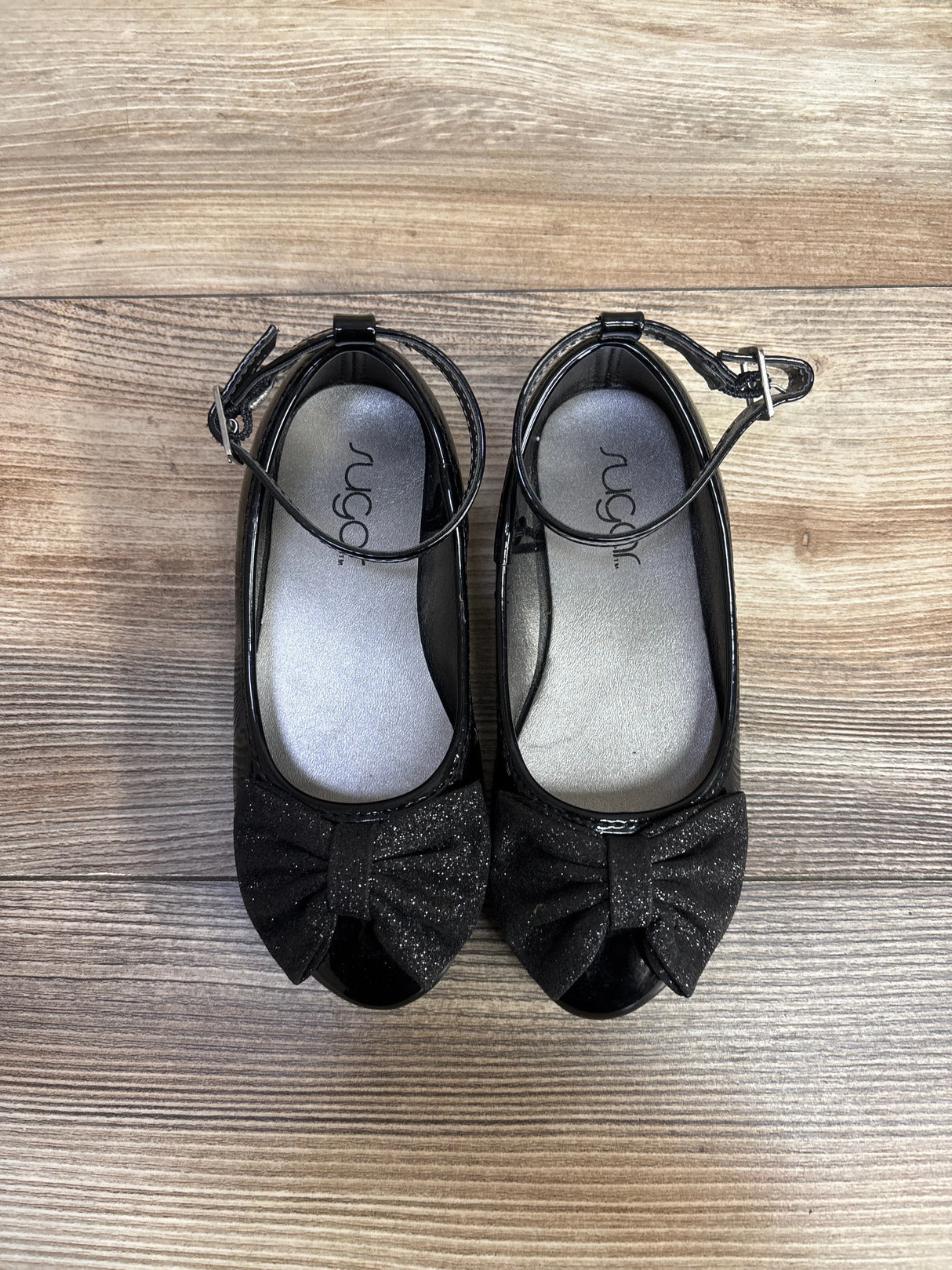 Sugar Nellie Ankle Strap Ballet Flats Black sz 11c