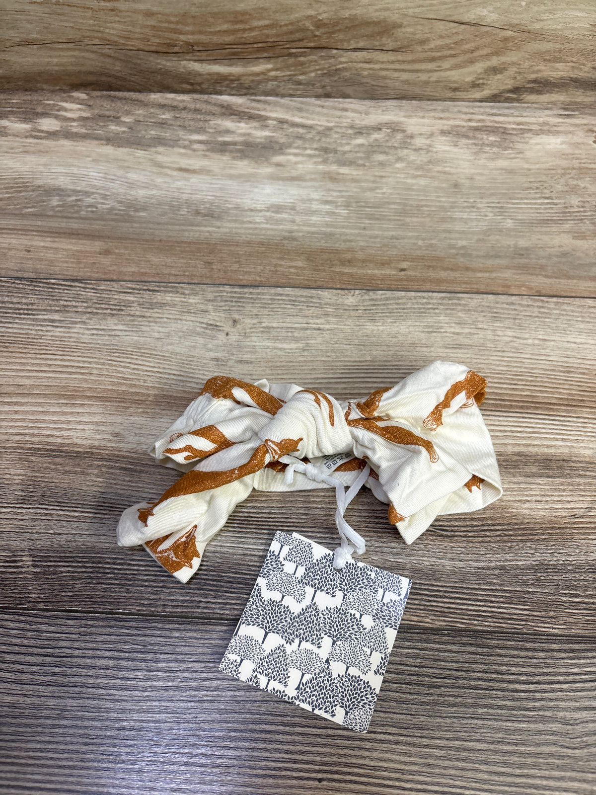 NEW Kate Quinn Stretchy Bow Headband in Rust Jumping Fox sz 0-6m