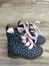 Cat & Jack Giovanna Lace-Up Combat Boots Polka Dot sz 5c