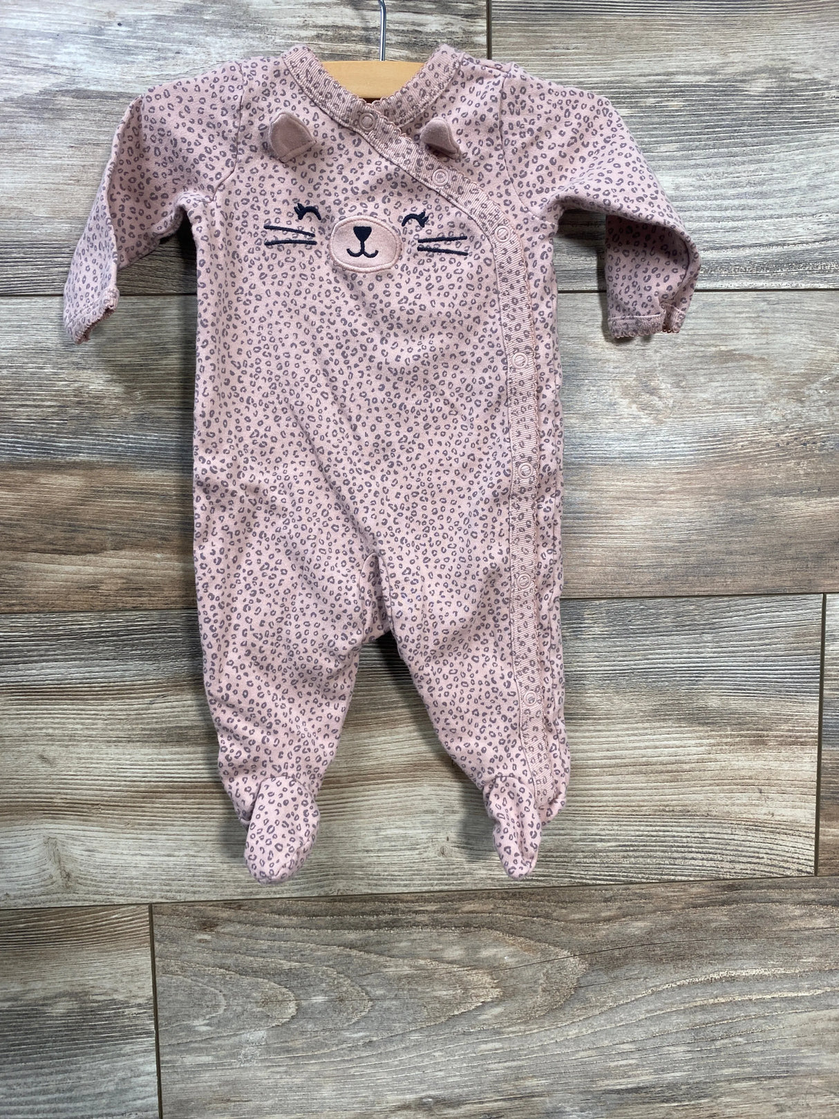 Carter's Leopard Print Sleeper Pink sz 3m