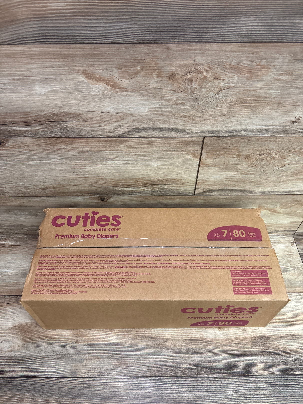 NEW Cuties Complete Care Premium Diapers Size 7 80ct