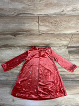 H&M Velvet Gold Heart Dress Red sz 2T