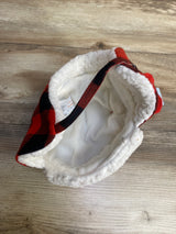 NEW Cat & Jack Buffalo Check Faux Fur Hat & Mitten Set sz 6-12m