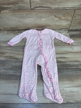 Milkberry Leopard Print Ruffle Footie Pink sz 3-6m