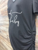 The Belly Boxes Oh Baby Maternity Shirt Black sz XL