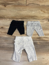 Carter's 3pk Ruffle Pants Black sz Newborn