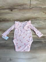 NEW Cat & Jack Ribbed Heart Print Bodysuit Pink sz 12m