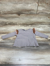 Zara Baby Ribbed Striped Shirt Beige sz 9-12m