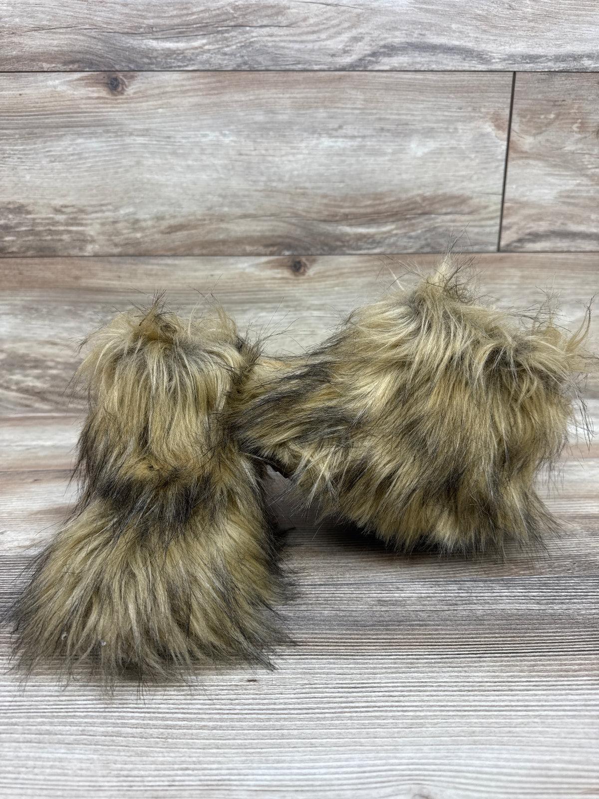 NWSTESLE Faux-Fur Furry Boots Brown sz 10c