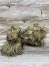 NWSTESLE Faux-Fur Furry Boots Brown sz 10c