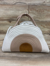 Blissful Diary Woven Cotton Rope Diaper Caddy, Earthy Rainbow