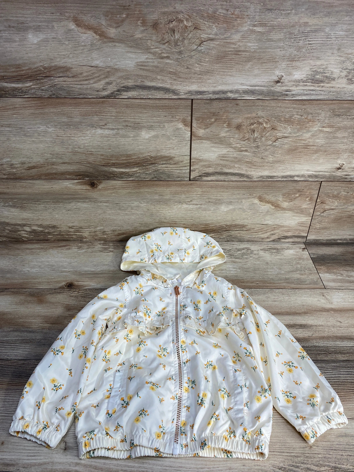 Tahari Baby Floral Lightweight Jacket White sz 4T