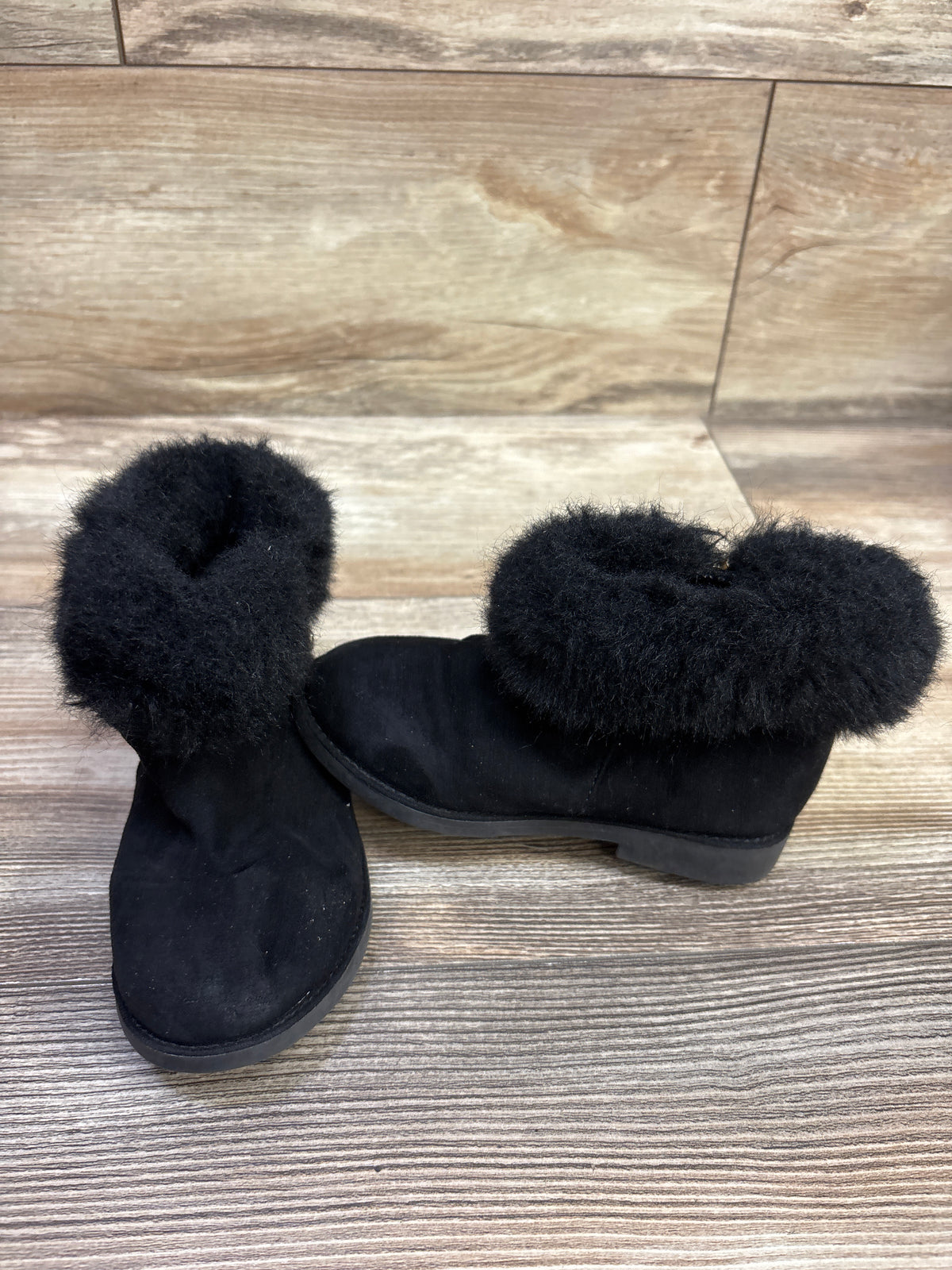 Self Esteem City Girl Faux-Fur Boots Black sz 9c